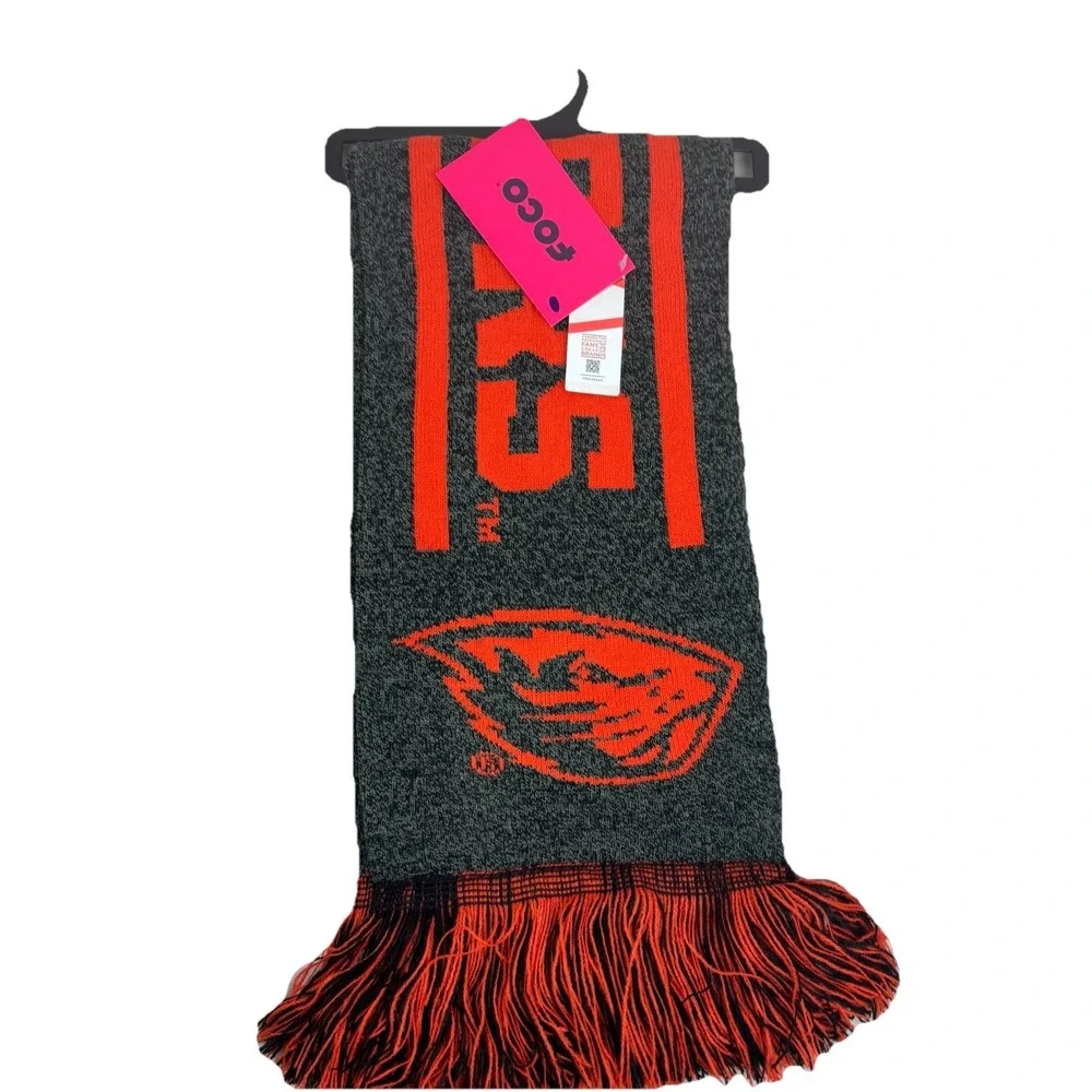 NWT FOCO Oregon State Beavers OSU Scarf Charcoal/Orange - OSFM 67